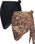 CHICGAL 2 Pieces Women Beach Sarong Bathing Suit Wrap Skirt Sheer Bikini Swimsuit Cover Ups for Swimwear