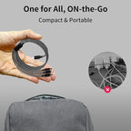 IDISON USB C Multi Charging Cable [2Pack 4FT], 3 in 1 Charging Cable Nylon Braided USB-C Multiple Charger Cord with Type-C, Micro USB and IP Port for iPhone 17/16/15 Series/Cell Phones and More