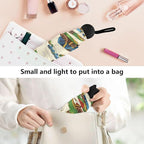Cowboy Boots Pattern Umbrellas for Rain Windproof Small Folding Compact Mini Travel Umbrella for Purse Lightweight Portable Pocket for Women