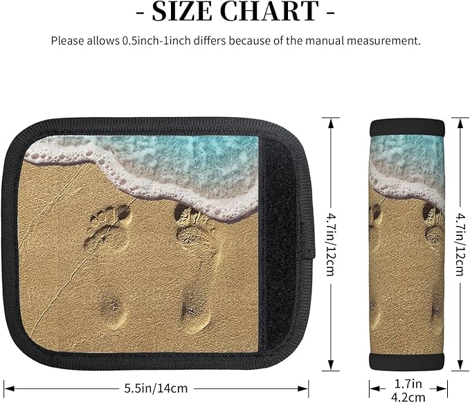 2 Pack Beach Feet Luggage Handle Wraps Suitcase Tags Identifiers for Travel Accessories
