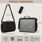 ESTARER Messenger Bag 17.3 Inch, Mens Computer Bag for Teacher/College/Work/Travel, Water-resistant Canvas Laptop Bag Satchel Briefcase, Dark Grey