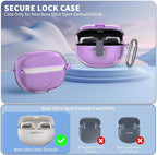 [Secure Lock] for Bose Ultra Open Earbuds Case(2024), TUDIOW Clear TPU Shockproof Protective Cover for Bose Open Ear Wireless Earbuds Accessories with Cleaning Kit & Keychain (touzi)