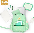 STEAMEDBUN Corduroy Kids Backpack for Girls and Boys 5-8: Girls Backpack for Elementary Kindergarten - 15 inch Cute Backpacks for Kids - Daisy