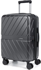 BAGSMART Carry on Luggage 22x14x9 Airline Approved with TSA Lock, 100% Polycarbonate Hardside Suitcase with Spinner Wheels, Gray