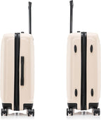 US ARMY Fox 24 inch Hardside Luggage with Spinner Wheels | Lightweight Medium Suitcase for Shorter Travel | Chevron Icon, Gel Handle, Side Studs, Retractable Trolley, Heavy Duty | Sand
