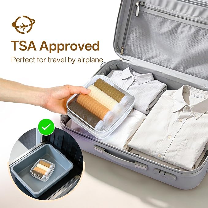 Travel Bottles for Toiletries, TSA Approved Travel Size Containers, Leak Proof Silicone Shampoo Bottles, Small Toiletry Containers with Clear Bag for Shampoo Conditioner Lotion