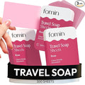 FOMIN - Antibacterial Paper Soap Sheets Tin for Traveling - 3 Pack Rose - Portable Travel Hand Soap Sheet, Dissolvable Mini Camping Hand Soap for Hand Washing