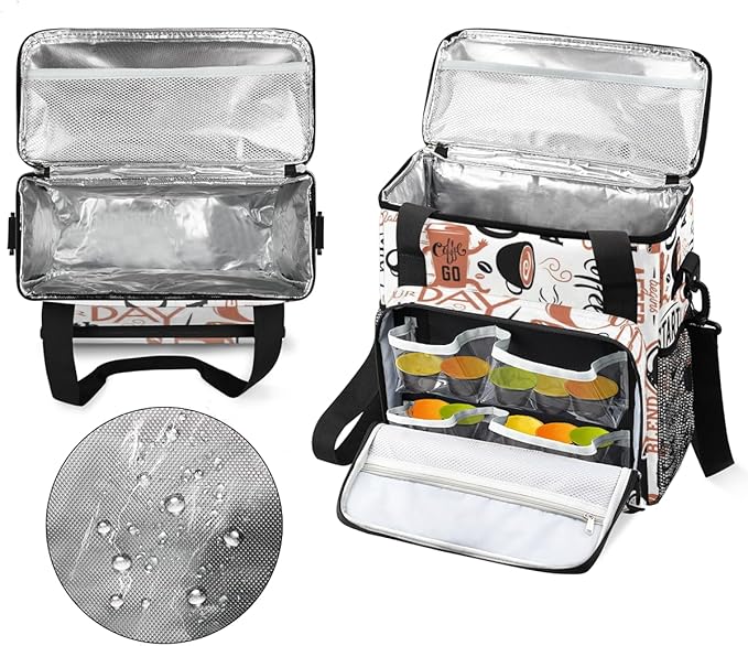Coffee Maker Travel Bag Compatible with K-Mini or K-Mini Plus, Single Serve Coffee Brewer Carrying Case with Multiple Pockets for K-Cup Pods, Storage Bag With Shoulder Strap