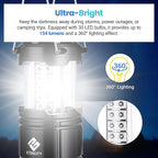 Etekcity Camping Lanterns for Power Outages 4 Pack, Flashlight for Camping Essentials, Survival Kit and Gear, Hurricane Preparedness Items, Emergency Led Battery Operated Lights, Black