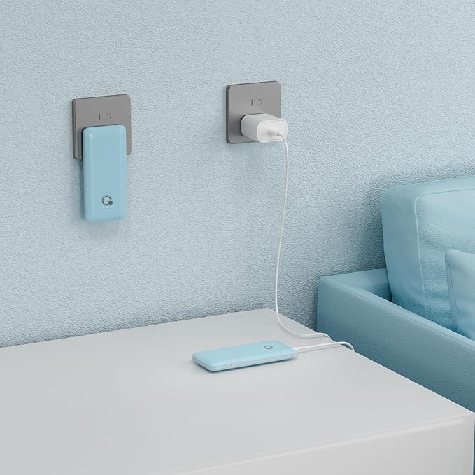 Q Portable Charger with Built-in Cables and AC Wall Plug, USB C External Battery Pack, 10000mAh Travel Essentials Power Bank Compatible with iPhone 16/15/14/13, Samsung Galaxy, Pixel,Tablet and More