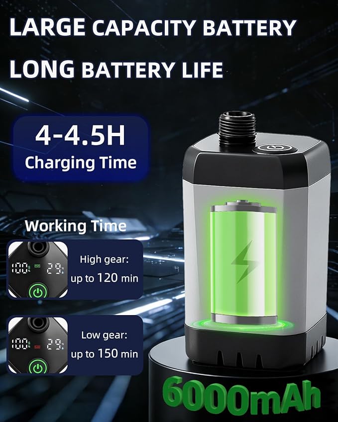 2026 Upgraded Portable Shower with Heater for Camping, 6000mAh Rechargeable Camping Shower Pump with LED Display, 3 Spray Modes 5 Gal Foldable Bucket, Outdoor Shower for Travel RV Pet Bath Car Washing