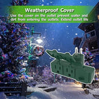 Outdoor Plug Extender, 3 Outlet Splitter with Safe Cover, Heavy Duty Waterproof Multi Plug for Christmas & Holiday Decorations, 1875W/15A ETL Listed, Green, 2 Pack