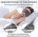 Sleep Mask - Total Blackout 3D Sleeping Mask, Super Lightweight & Silky Soft Eye Mask for Sleeping, Fully Adjustable Fit for Home, Office, Traveling, Meditation, Yoga, Gray, Mothers Day Gifts