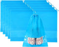 10 Pack Shoe Bags for Travel, Large Travel Shoe Bags for Packing with Clear Window, Non-Woven Dustproof Drawstring Travel Shoe Storage Bag Travel Essentials for Men & Women (10 Pack, Sky Blue)