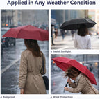 6 Pcs Travel Compact Umbrella, Automatic Open and Close Umbrella, Windproof Travel Rain Umbrellas, Folding and Portable Umbrellas for Men and Women