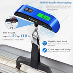 Luggage Scale, 110lb Luggage Weight Scale with 4 Unit Switching Functions&LED Display, Luggage Scale Travel Digital for Weighing Luggage, Backpacks, Packages and Markets(Blue)