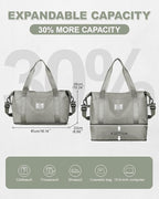 Travel Duffel Bag, Sports Tote Gym Bag, Shoulder Weekender Overnight Bag for Women