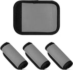 DOMIKING Grey Luggage Handle Wraps for Suitcase Luggage Identifier Soft Luggage Marker Tags for Travel Bag Suitcase Luggage Covers Wraps Travel Accessories, 2 Pack