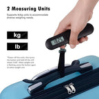 NUTRI FIT Luggage Scale Travel Digital Suitcase Weight Scale Portable Bag Weighing Scale Baggage Weigher, LCD Display 110lb/50kg Electronic Handheld Balance for Packages Airplane Travel Essentials