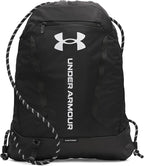 Under Armour Unisex Hustle Sackpack, (001) Black/Black/White, One Size Fits Most