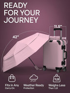 Repel Windproof Travel Umbrella - Compact & Withstands Winds up to 100MPH , Strongest Premium Auto Folding Umbrella for Rain and Sun - Durable, Light & Portable for Women & Men , Fits Backpack & Cars
