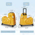 Kids Ride-on Luggage with Spinner Wheels Suitcase, Kid's Ride-On Suitcase Help Your Child Relax, Carry On Trolley Luggage with Password Lock (Orange, 22 inches)