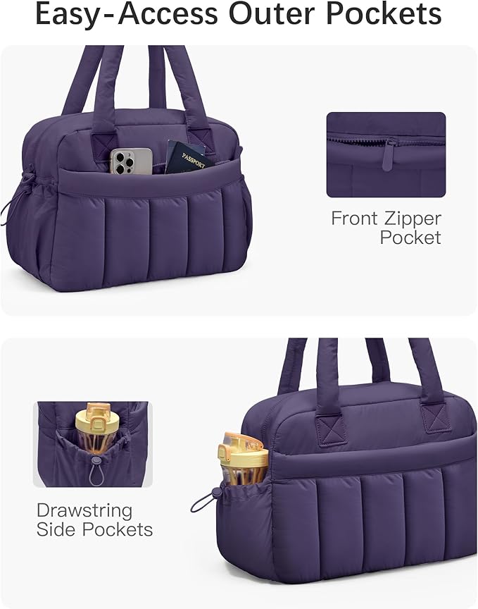 oscaurt Gym Bag for Women Lightweight Duffle Bag for Travel with Toiletry Pouch Water Resistant Carry On Weekender Overnight Duffel