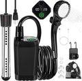 Portable Camping Shower with Heater, 6000mAh Rechargeable Portable Shower with 2000W Immersion Heater, LED Display, Heated Camping Shower for Travel, Hiking, Car, Pet