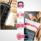 TOOVREN 2-in-1 Travel Belt for Luggage Straps Add a Bag Bungees Suitcase Luggage Strap Over Handle Suitcases Belt for Carry On Bag Adjustable Backpack Attachment Airport Travel Accessories Rose