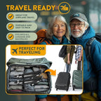 Premium Foldable Hiking Poles by USA Brand - Adjustable, Lightweight Trekking Poles Made of Aircraft Aluminum, Metal Locks Cork EVA Grips