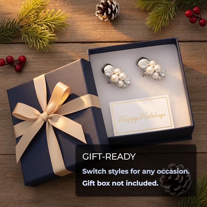 Clip on Earbuds Open Ear Accessories for Bose Ultra Open Earbuds - Lightweight Clip-On Decor for Wireless Earbuds (Headphones not Included) (Pearl (Silver))