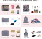 BAGAIL 8 Set Packing Cubes Luggage Packing Organizers for Travel Accessories-Pewter Color