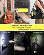 Personal Alarm for Women, Rechargeable with Safety Lights & Low Battery Notice, 130dB Siren with LED Flashlight Strobe Light for Emergency, Dual Light Sources Safety Keychain