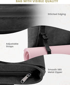 Gonex Yoga Mat Bag, Yoga Gym Bag Tote Bag with Multi Pockets For Women Men, Canvas Yoga Mat Carrier Take in Out Mat Easily For Pilates Travel Workout Office