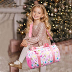 Gym Travel Duffle Bag for Girls - Gymnastics Sports Dance Bag with Shoe Compartment & Wet Pocket Starry Sky Kids Travel Bag Teens Weekender Sleepover Carry On Bag