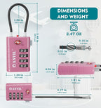 ANVIL TSA Approved Luggage Locks, 4 Digit Combination Travel Suitcase Locks with TSA008 Core and Open Alert Indicator, Zinc Alloy Body. (3, Rose Purple)