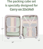 Narwey 6 Set/5 Set Compression Packing Cubes for Travel Kids Women Carry on, Packing Organizers Bag for Backpack Luggage Suitcase Duffle Bags