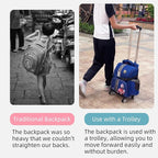 Backpack Trolley Wheeled Cart-Backpack Hand Truck with Luggage Strap,Aluminium Alloy Folding Trolley Cart for Bags Backpack Travel Luggage Cart