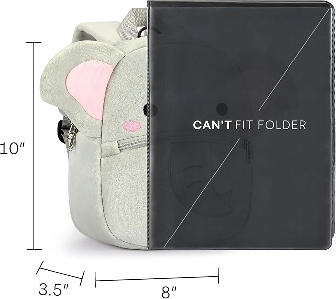 mibasies Toddler Backpacks for Girls 2-4: Plush Backpack -3D Animal Cartoon Mini Travel Bag -10 inch Toddler Backpack Leash
