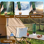 Portable Coffee Maker for Travel & Camping, Portable Espresso Maker with Bag, Rechargeable Cordless Battery Operated Coffee Makers for Ground Coffee, NS Capsule RV, Hiking, Office(Green)