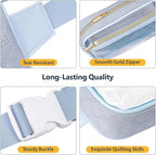 Packism Clear Fanny Pack for Women Stadium Approved - Quilted Clear Belt Bag, Adjustable Strap Fits 35-51 Inches, Transparent Waist Bag for Sports Concerts Festivals, Dusty Blue