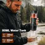 Portable Battery Travel Coffee Maker, 20 bar Mini Car Espresso Machines, 3-in-1 Self-Heating Electric Espresso Maker, USB-C Ground Coffee & Capsule Pod(Ns&DG) RV, Hiking