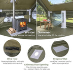 VINGLI Inflatable Camping Tent, All-Weather Inflatable Hot Tents with Stove Jack, Blow Up Tent for Camping with Mesh Doors & Windows, Inflatable Air Tents for Camping Adult