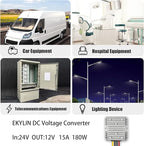 DC 24v to DC 12v Step Down 15A 180W Truck Car Power Supply Adapter Converter Reducer Regulator for Auto Car Truck Vehicle Boat Solar System etc.(DC15-40V Inputs)