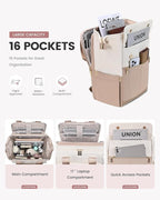 LOVEVOOK 17.3 Inch Laptop Backpack for Women, Large Capacity Travel Backpack with Organizer Bag, Waterproof Carry on Backpack Work Bag with USB Port, Teacher Nurse Backpack Purse, 2PCS