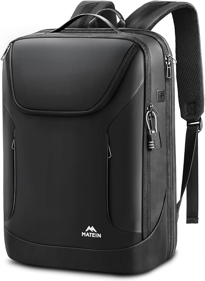 MATEIN Waterproof Laptop Backpack for Men Work, Anti Theft 17 Inch Business Backpack with Lock, Large TSA Tech Backpacks College Computer Back Pack Office Travel, Black