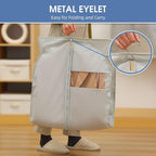 43" Garment Bags for Hanging Clothes, Suit Bags for Closet Storage and Travel, Grey Suit Cover Bags with Clear Window for Coats, Jackets, Shirts (5 Packs)