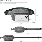 LATMAP 2L Fanny Packs Everywhere Belt Bag Small Fashion Crossbody Waist Pack Faux Leather Waterproof Sling Chest Bag For Women Trendy Grey