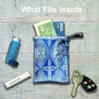 Travel Wrist Wallet Pouch With Zipper Pocket For Cash, Cards, Money. Made For Travel, Running, Walking & Hiking - Maui Blue/Black