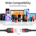 3ft USB C Cable, 3 Pack USB A to USB C Cable for iPhone 16 15, Nylon Braided Type C Charger Cord Fast Charging for Samsung Galaxy S25 S24 S23 S22 Ultra, Pixel 10 9
